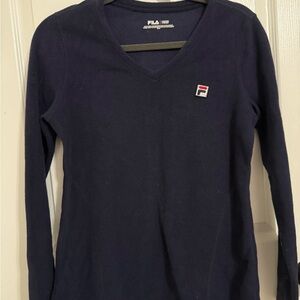 Fila Blue Fitted Long Sleeve Sweatshirt